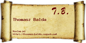 Thomasz Balda névjegykártya